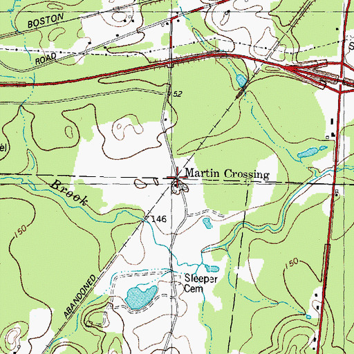 Topographic Map of Martin Crossing, NH