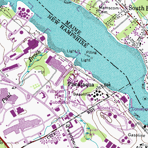 Topographic Map of Piscataqua, NH
