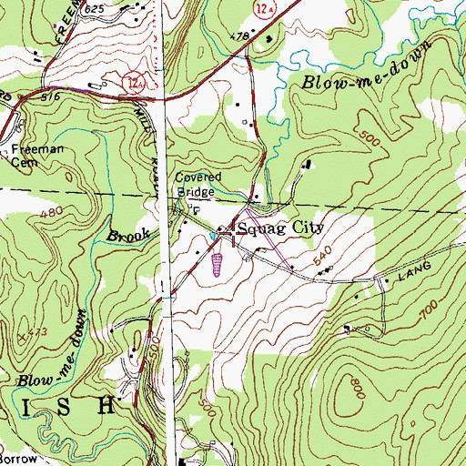Topographic Map of Squag City, NH