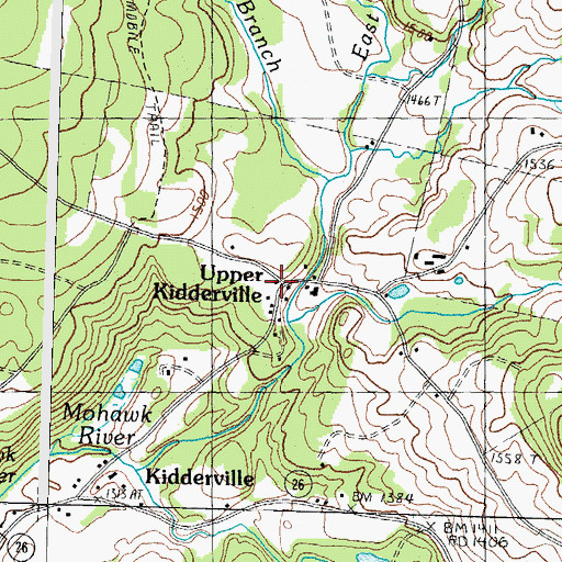 Topographic Map of Upper Kidderville, NH