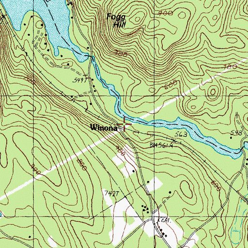 Topographic Map of Winona, NH