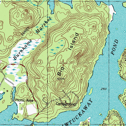 Topographic Map of Big Island, NH