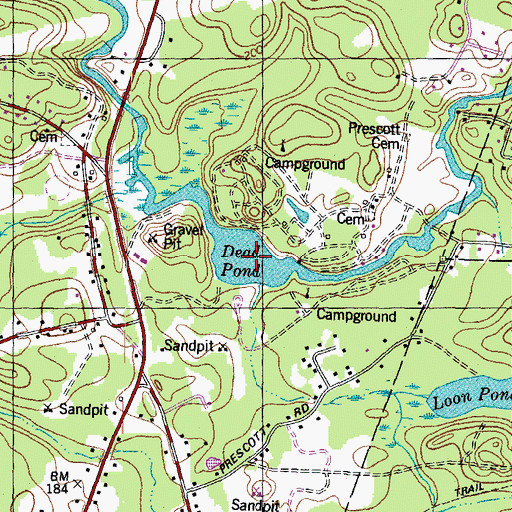 Topographic Map of Dead Pond, NH