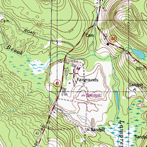 Topographic Map of Deerfield Fairgrounds, NH