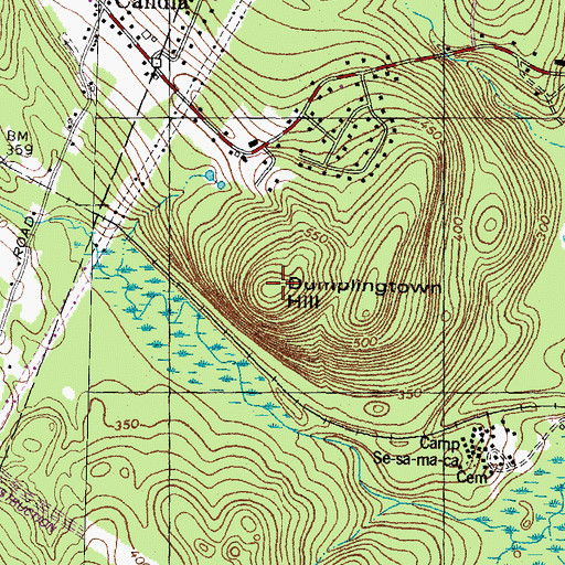 Topographic Map of Dumplingtown Hill, NH