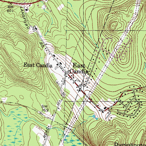 Topographic Map of East Candia, NH
