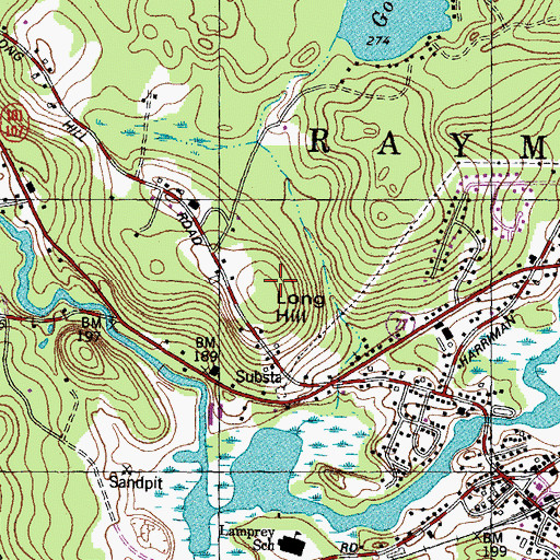 Topographic Map of Long Hill, NH