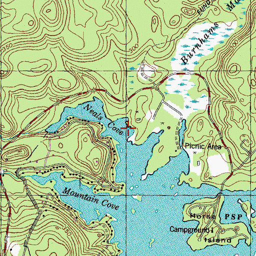Topographic Map of Neals Cove, NH