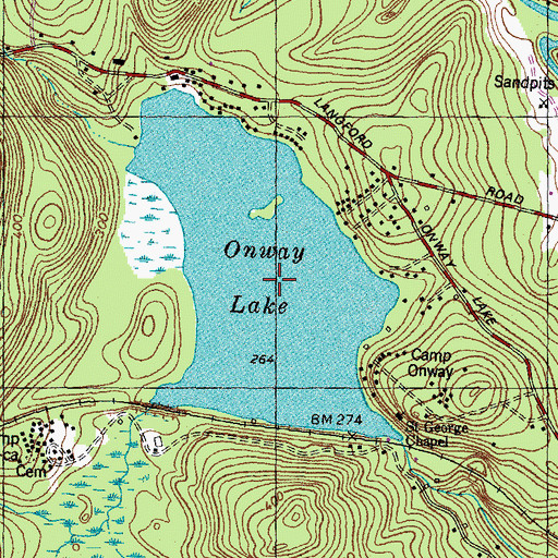 Topographic Map of Onway Lake, NH