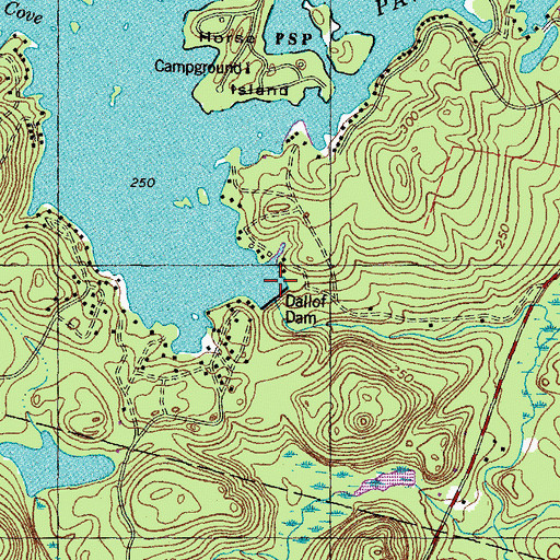 Topographic Map of Pawtuckaway Pond, NH