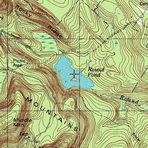 Topographic Map of Round Pond, NH
