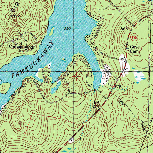 Topographic Map of Seamans Point, NH