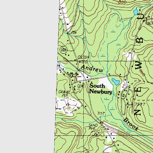 Topographic Map of South Newbury, NH