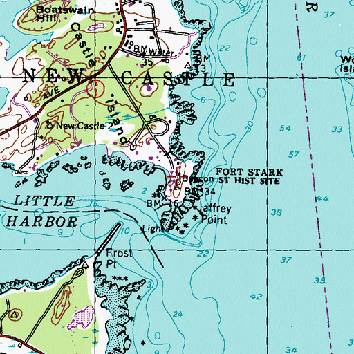 Topographic Map of Fort Stark State Historical Site, NH