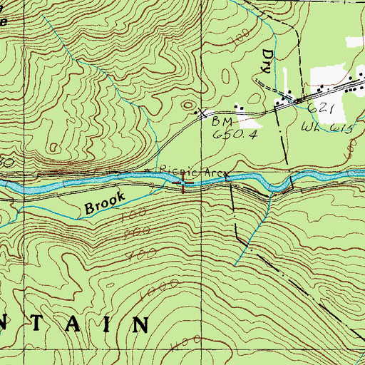 Topographic Map of Allard Brook, NH