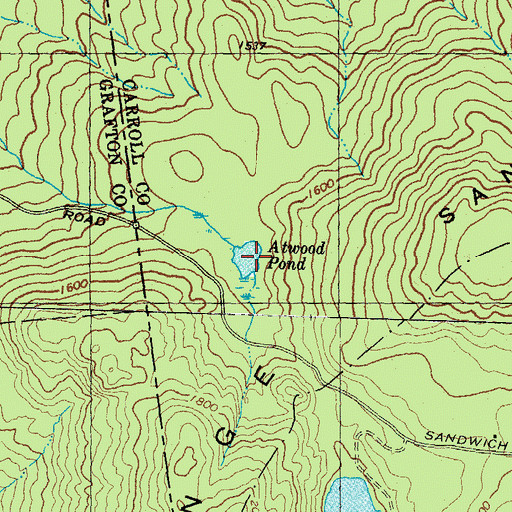 Topographic Map of Atwood Pond, NH