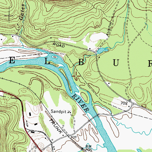 Topographic Map of Austin Mill Brook, NH