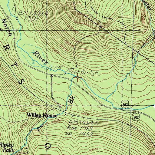 Topographic Map of Avalanche Brook, NH