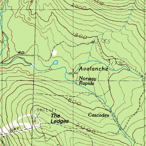Topographic Map of Avalanche Brook, NH