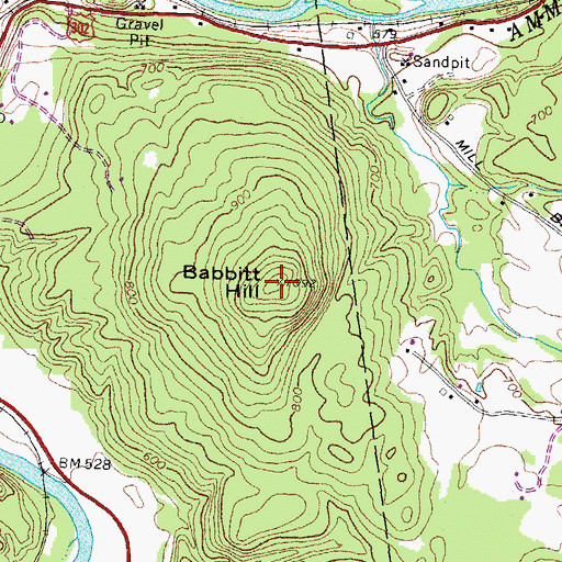 Topographic Map of Babbit Hill, NH