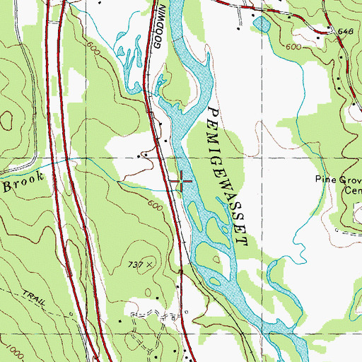 Topographic Map of Bagley Brook, NH