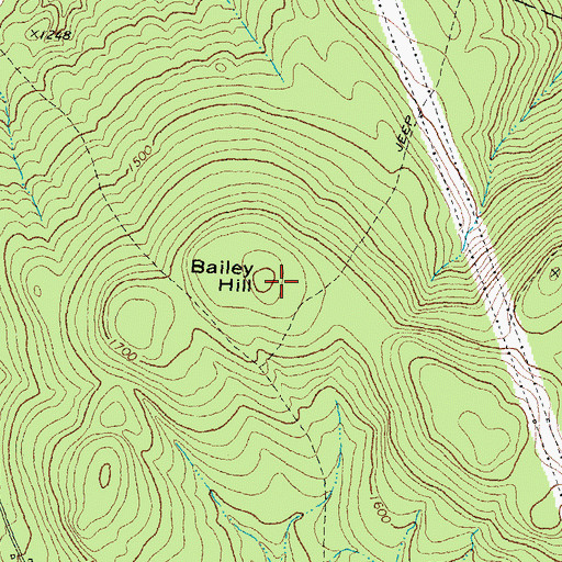 Topographic Map of Bailey Hill, NH