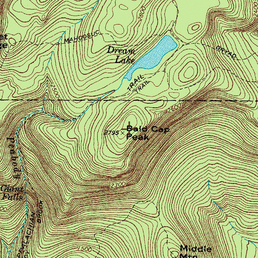Topographic Map of Bald Cap Peak, NH