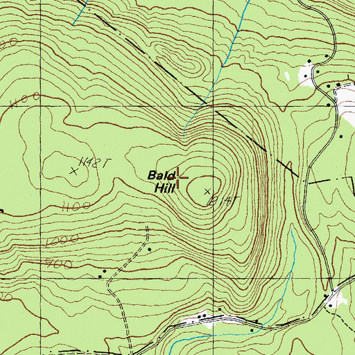 Topographic Map of Bald Hill, NH