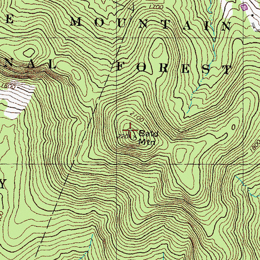 Topographic Map of Bald Mountain, NH