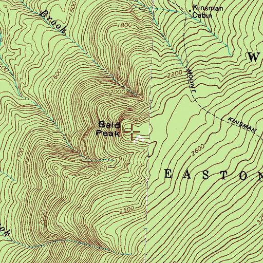 Topographic Map of Bald Peak, NH
