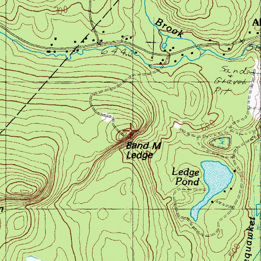 Topographic Map of Band M Ledge, NH