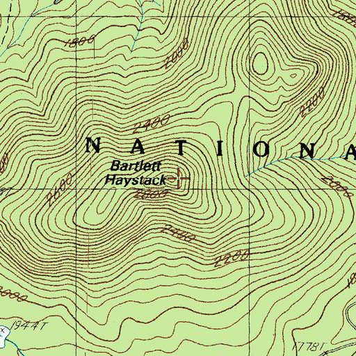 Topographic Map of Bartlett Haystack, NH