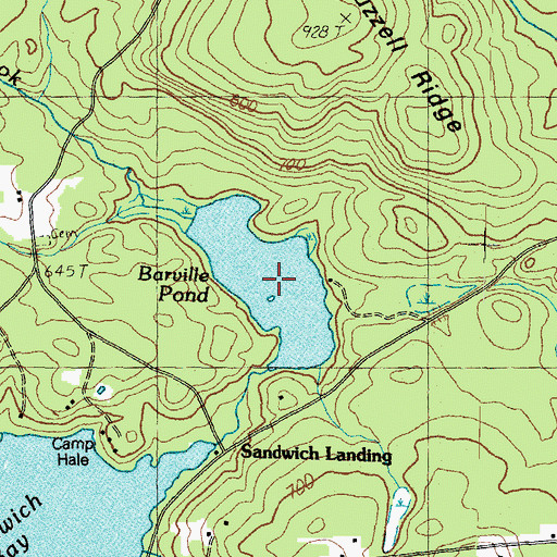 Topographic Map of Barville Pond, NH