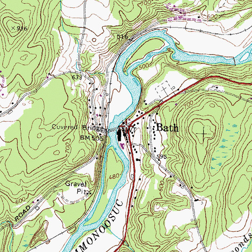 Topographic Map of Bath, NH