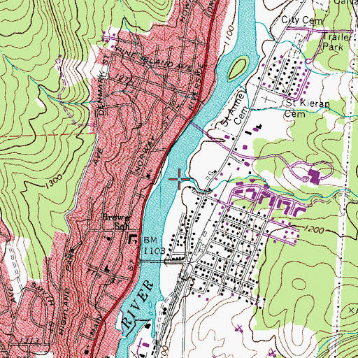 Topographic Map of Bean Brook, NH