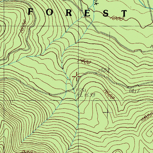 Topographic Map of Bear Mountain Ski Trail, NH