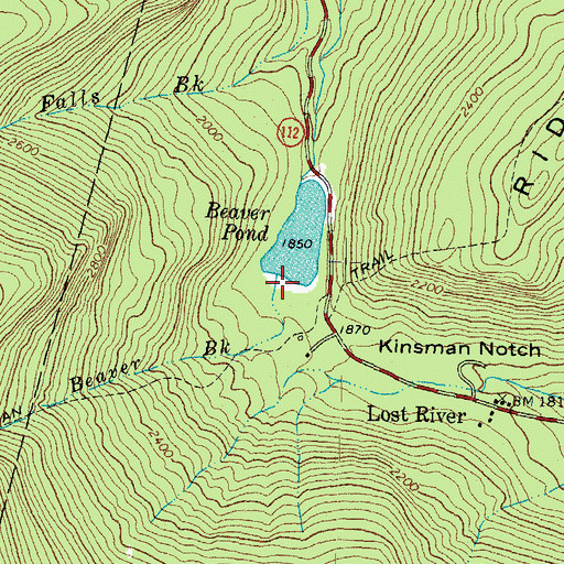Topographic Map of Beaver Brook, NH