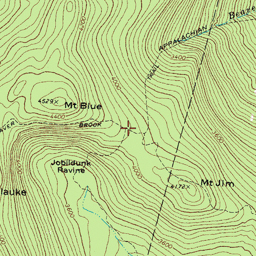 Topographic Map of Beaver Brook Trail, NH