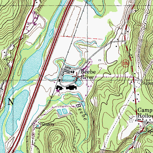 Topographic Map of Beebe River, NH