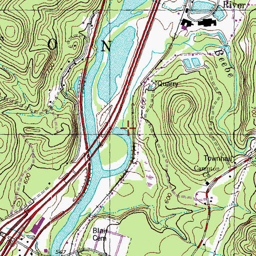 Topographic Map of Beebe River, NH