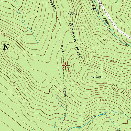 Topographic Map of Beech Hill Trail, NH