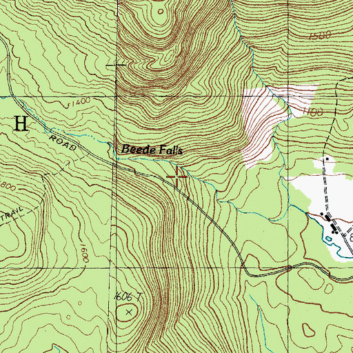 Topographic Map of Beede Falls, NH