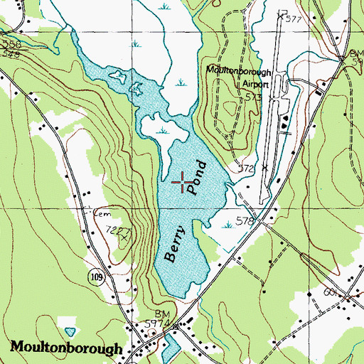 Topographic Map of Berry Pond, NH