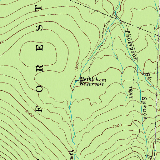 Topographic Map of Bethlehem Reservoir, NH