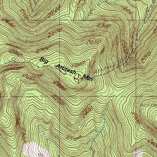 Topographic Map of Big Attitash Mountain, NH