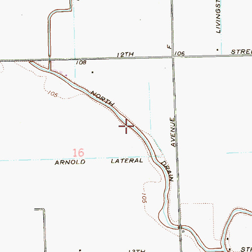 Topographic Map of North Drain, AZ