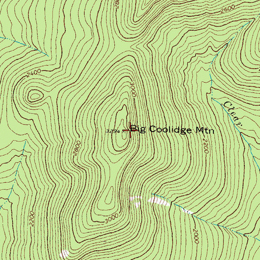 Topographic Map of Big Coolidge Mountain, NH