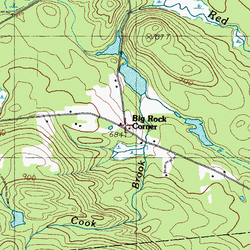 Topographic Map of Big Rock Corner, NH