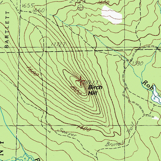 Topographic Map of Birch Hill, NH