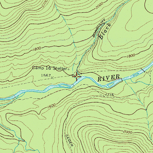 Topographic Map of Black Brook, NH